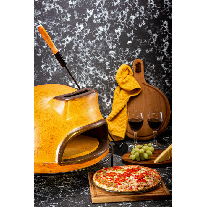 Tierra Firme Florencia Clay Countertop WoodFired Pizza Oven in Mustard
